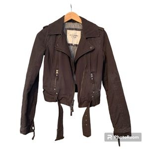 Abercrombie & Fitch Cotton Moto Jacket • Dark Grey